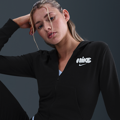 Nike Sportswear Women's Full-Zip Hooded Long-Sleeve Top. Nike LU